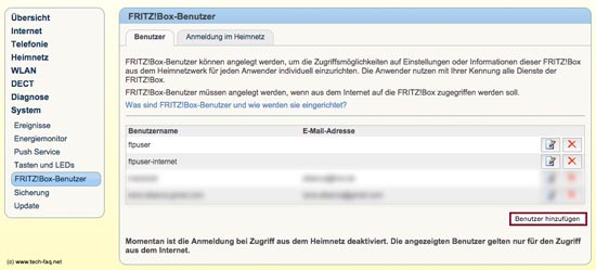 FritzBox VPN einrichten - Benutzer einrichten