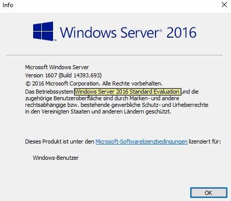 Windows Server Evaluation umwandeln