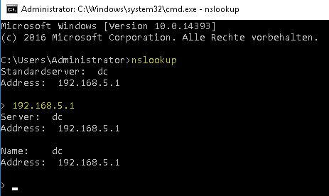 DNS-Server konfigurieren - nslookup