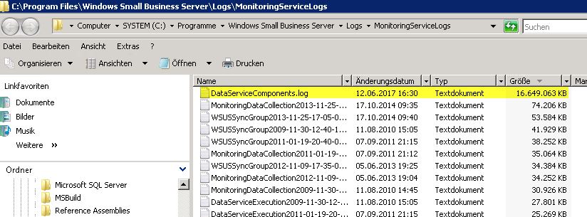 DataServiceComponents.log löschen
