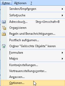 Microsoft Outlook 2007 Signatur erstellen Schritt 1