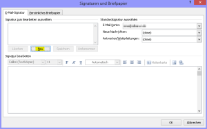 Microsoft Outlook 2007 Signatur erstellen Schritt 3