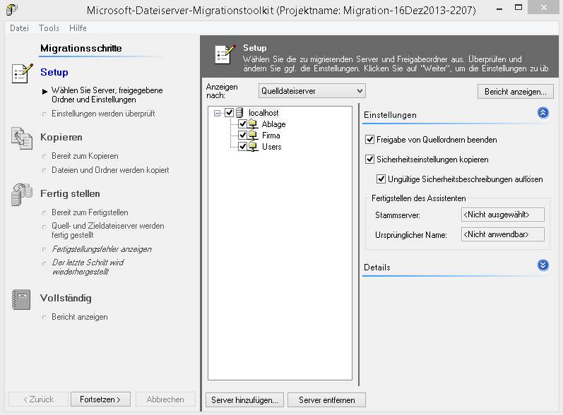 Fileserver umziehen Fileserver umziehen - Freigaben und Berechtigungen behalten