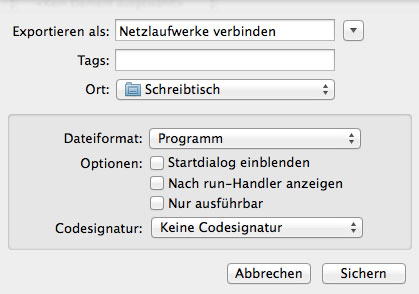 Mac OS X - Netzlaufwerke per Skript verbinden