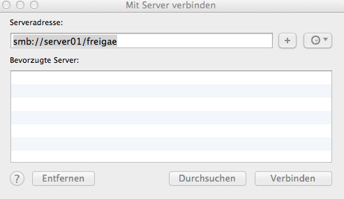 Netzlaufwerke unter Mac OS X