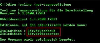 Windows Server Version ändern Windows Server Version ändern