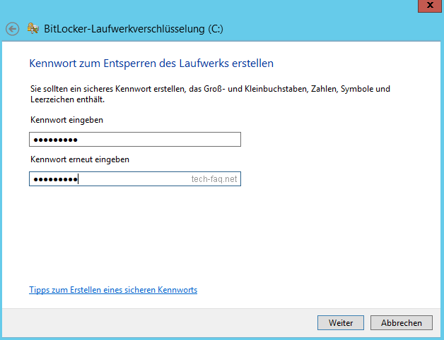 BitLocker ohne TPM aktivieren BitLocker ohne TPM aktivieren - Kennwort vergeben