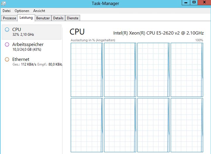 Task Manager angehalten Task Manager angehalten - CPU Auslastung