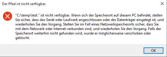 Ordner kann nicht gelöscht werden Der Pfad ist nicht verfügbar