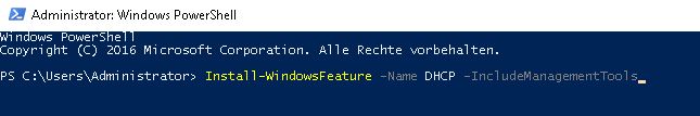 DHCP Server installieren per Powershell