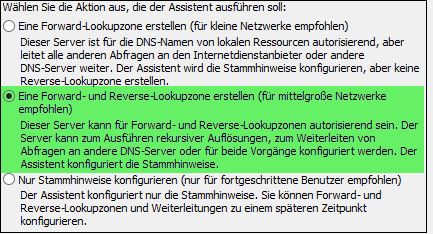 DNS Server einrichten - Lookupzonen