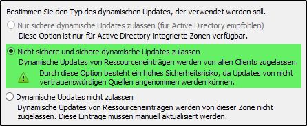 DNS-Server einrichten - dynamisches Update