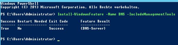 DNS Server installieren per Powershell DNS Server installieren per Powershell