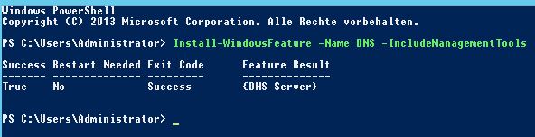 DNS Server installieren per Powershell