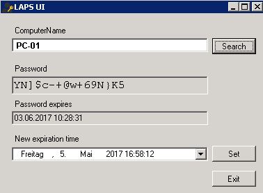 LAPS UI - Administratorkennwort ändern