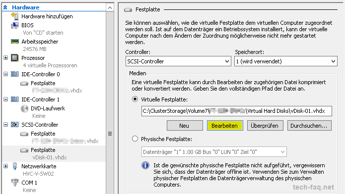 Virtuelle Festplatte vergrößern
