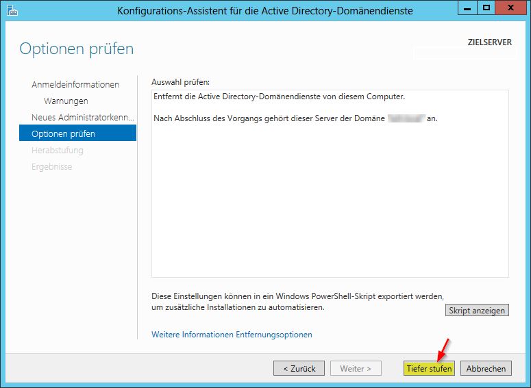 DC herunterstufen - Server 2012/2016 DC herunterstufen - Server 2012/2016