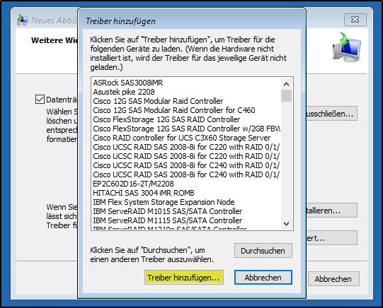 RAID-Treiber hinzufügen