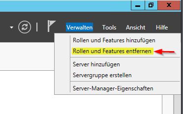 Rollen und Features entfernen