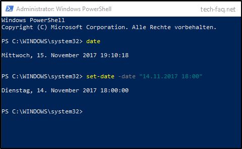 Windows Datum ändern per PowerShell