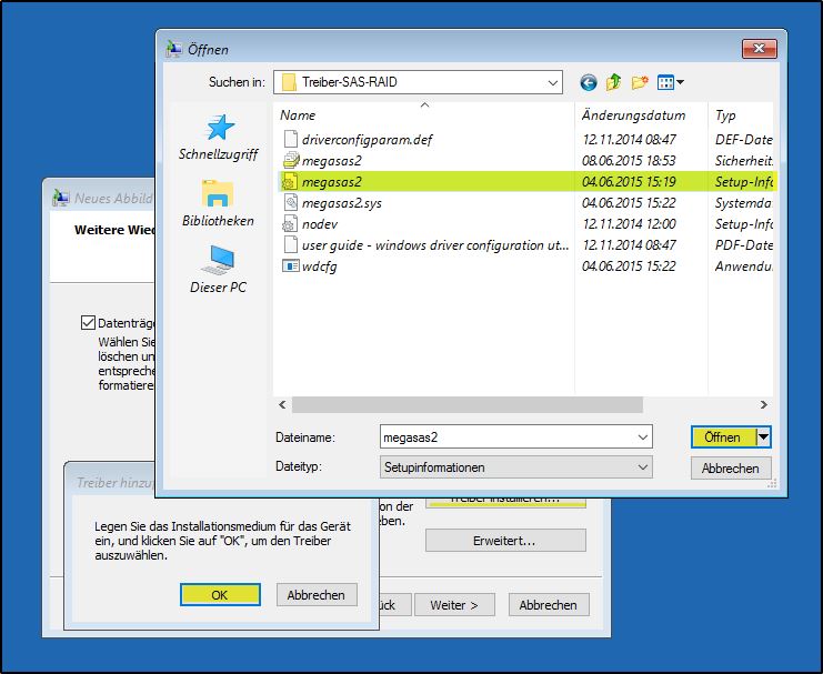 Windows Server Sicherung wiederherstellen - Treiber RAID-Controller