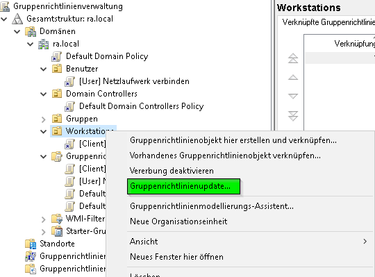 Gruppenrichtlinien aktualisieren