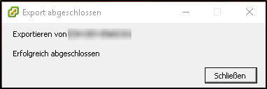 OVF Export abgeschlossen