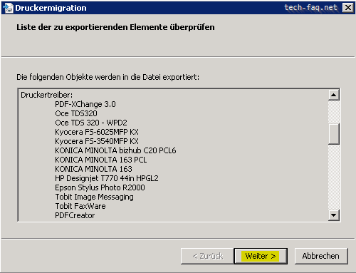 Windows Server - Drucker migrieren auf neuen Server