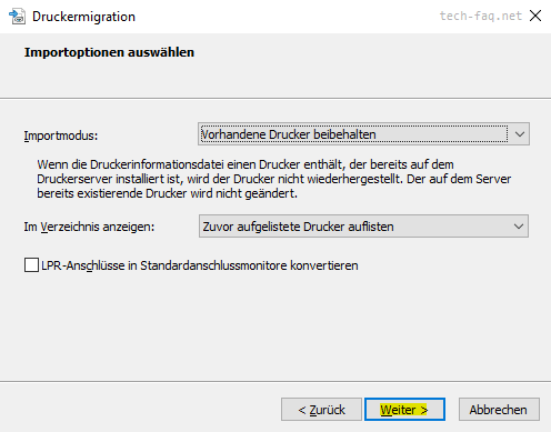 Printserver migrieren Druckverwaltung Printserver migrieren Druckverwaltung