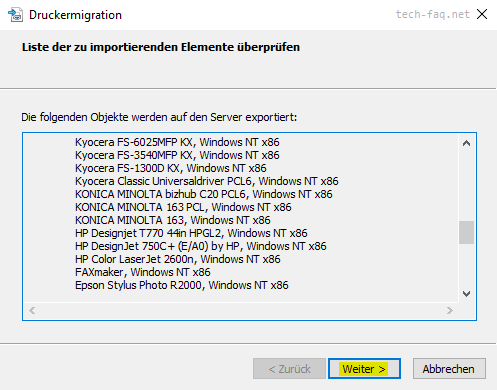 Printserver migrieren