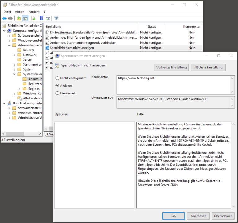 So deaktivieren Sie den Sperrbildschirm in Windows 10