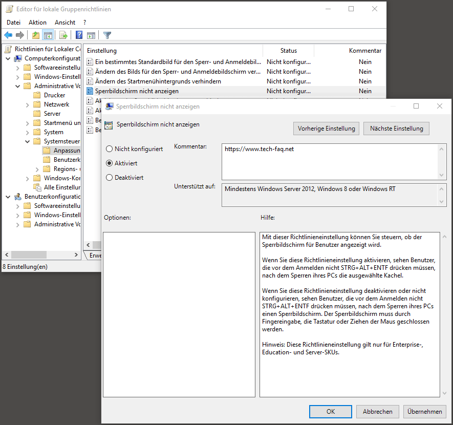Sperrbildschirm deaktivieren Windows 10 Sperrbildschirm deaktivieren Windows 10