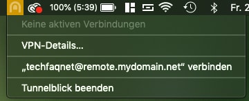 Tunnelblick VPN Verbindung herstellen macOS