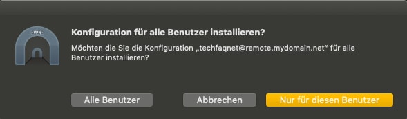 VPN-Konfiguration in Tunnelblick importieren VPN-Konfiguration in Tunnelblick importieren