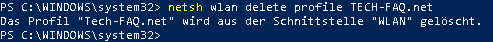 WLAN Profil entfernen in Windows WLAN Profil entfernen in Windows