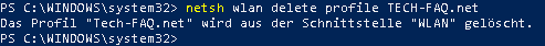 WLAN Profil entfernen in Windows