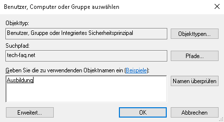 Ausnahme für Gruppenrichtlinie