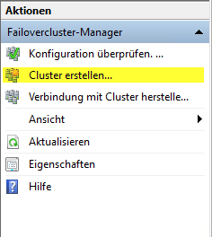 Hyper-V Failovercluster erstellen