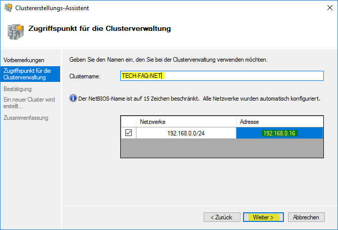 Hyper-V Cluster Name