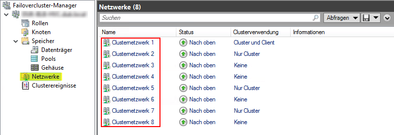 Hyper-V Clusternetzwerke benennen