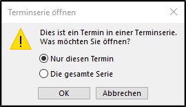 Outlook Serientermin ändern