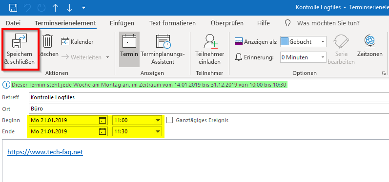 Outlook Serientermin Eintrag ändern Outlook Serientermin Eintrag ändern