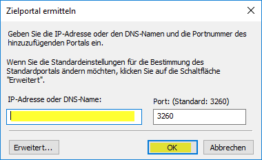 iSCSI Verbindung herstellen