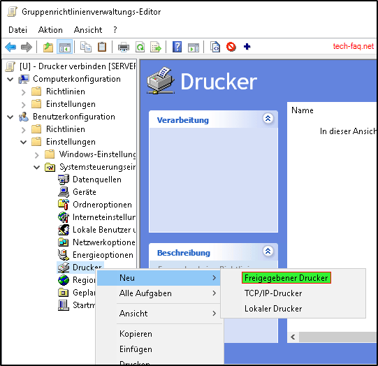 Mit Gruppenrichtlinien Drucker installieren