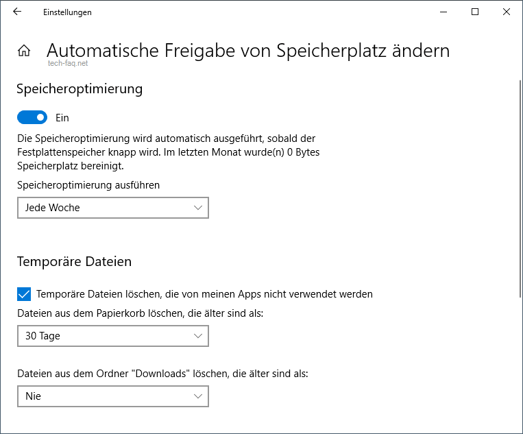 Papierkorb automatisch leeren - Windows 10