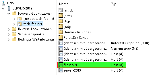 Zusätzlicher Computername im DNS-Server