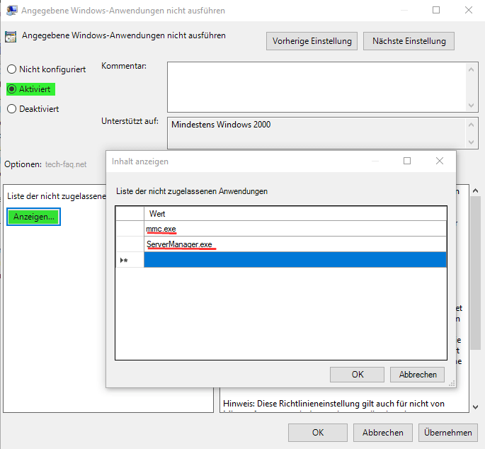 Zugriff auf Programme verhindern