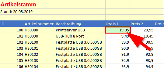 Excel Bereich einfrieren