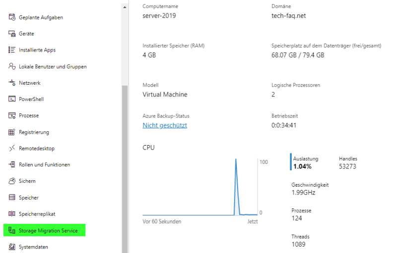 Fileservermigration per Storage Migration Service