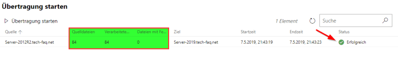 Die Fileservermigration wurde erfolgreich abgeschlossen